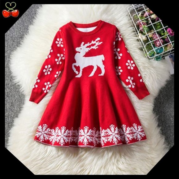 Mary's Cherries Boutique Other - 🍒 Winter Beautiful Reindeer Dress